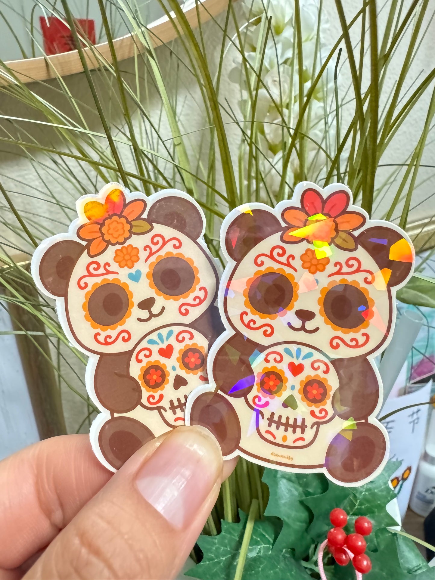 Not Glitter- Panda day of the dead sticker